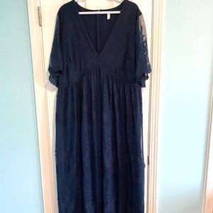 Pink Blush Maternity lace overlay dress